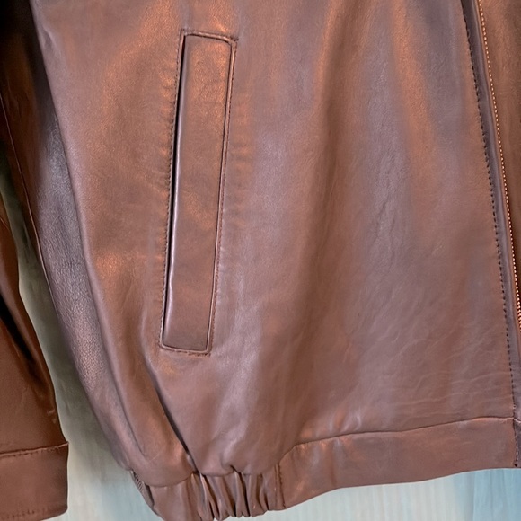 Jos. A. Bank Brown Signature Collection mens large Long Leather Jacket - Picture 6 of 10
